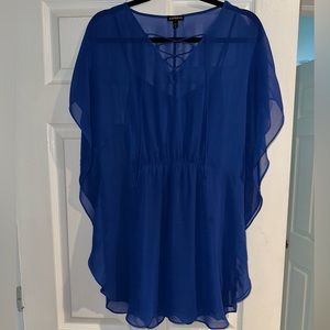 Express Royal Blue Batwing Dress